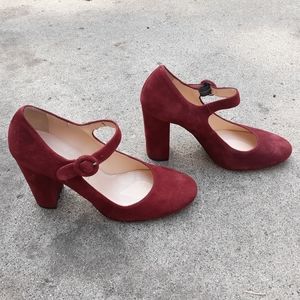 Suede Burgundy Mary Jane size 41 heels